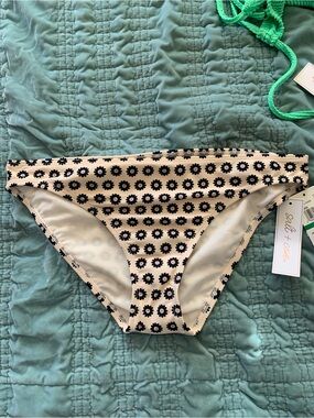 Salt + Cove Black Daisy Hipster Bikini Bottoms on Cream